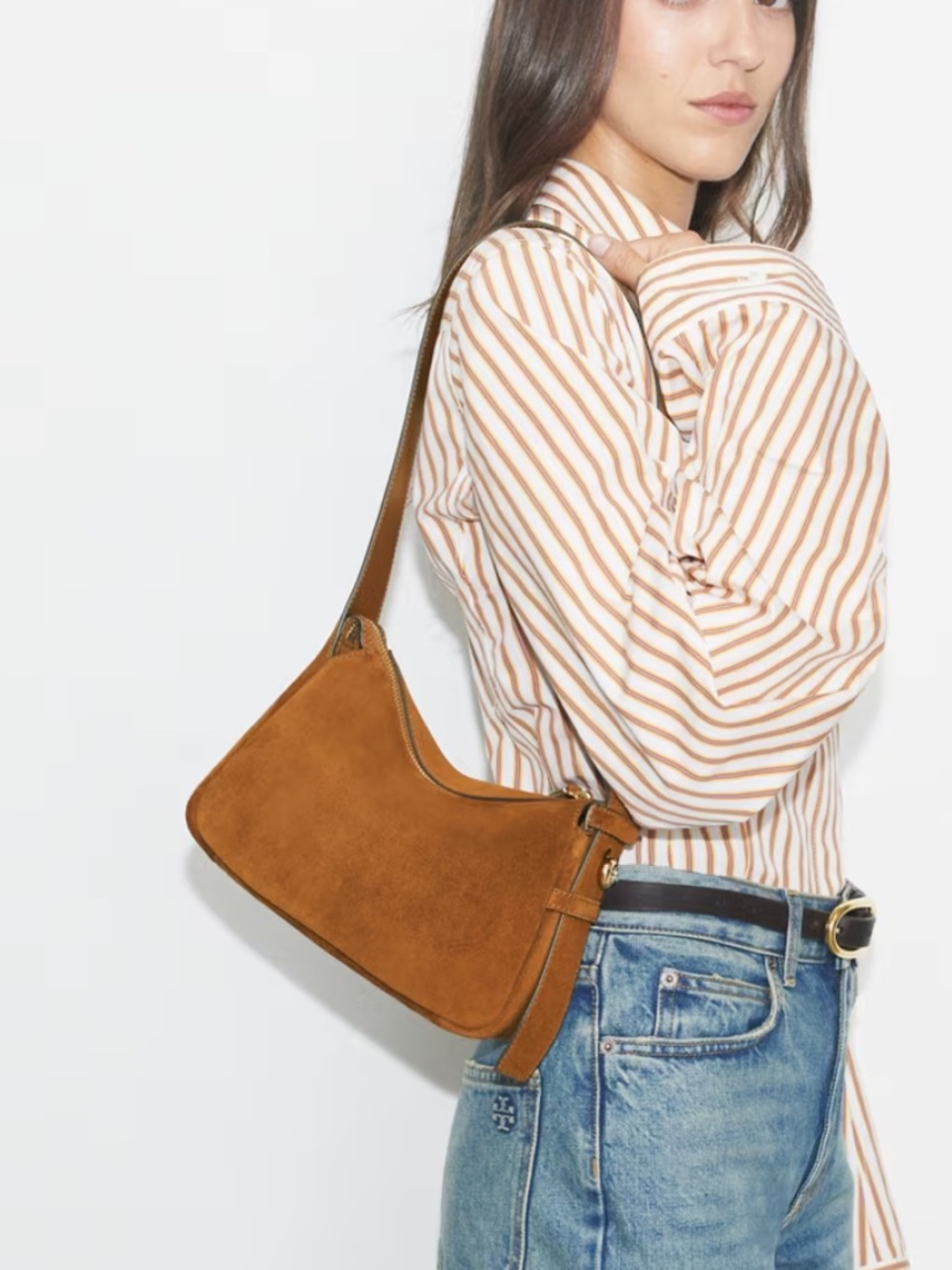 Tory Burch small Romy suede shoulder bag